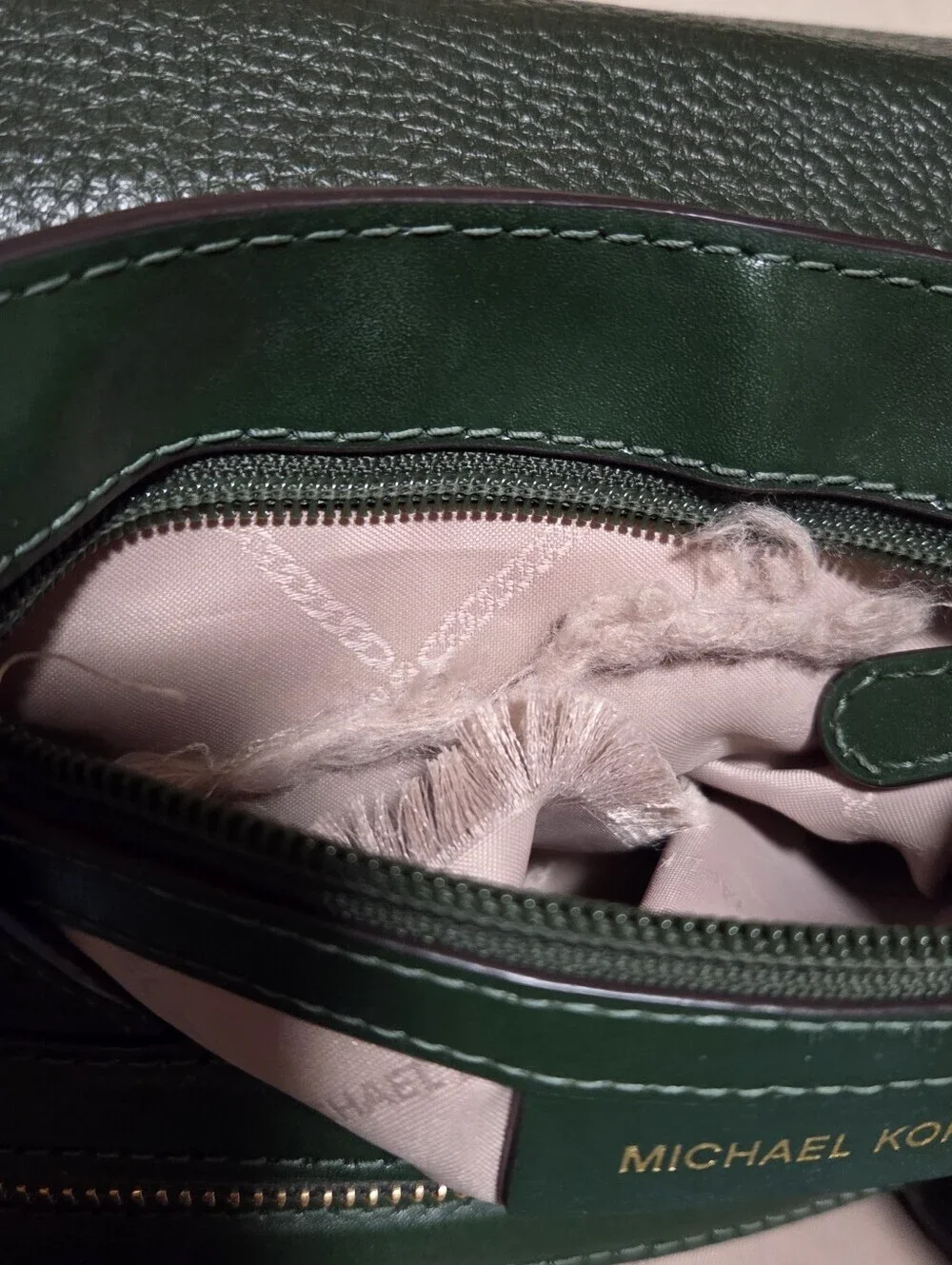 Michael Kors Raven Medium Pebbled Leather Green Backpack